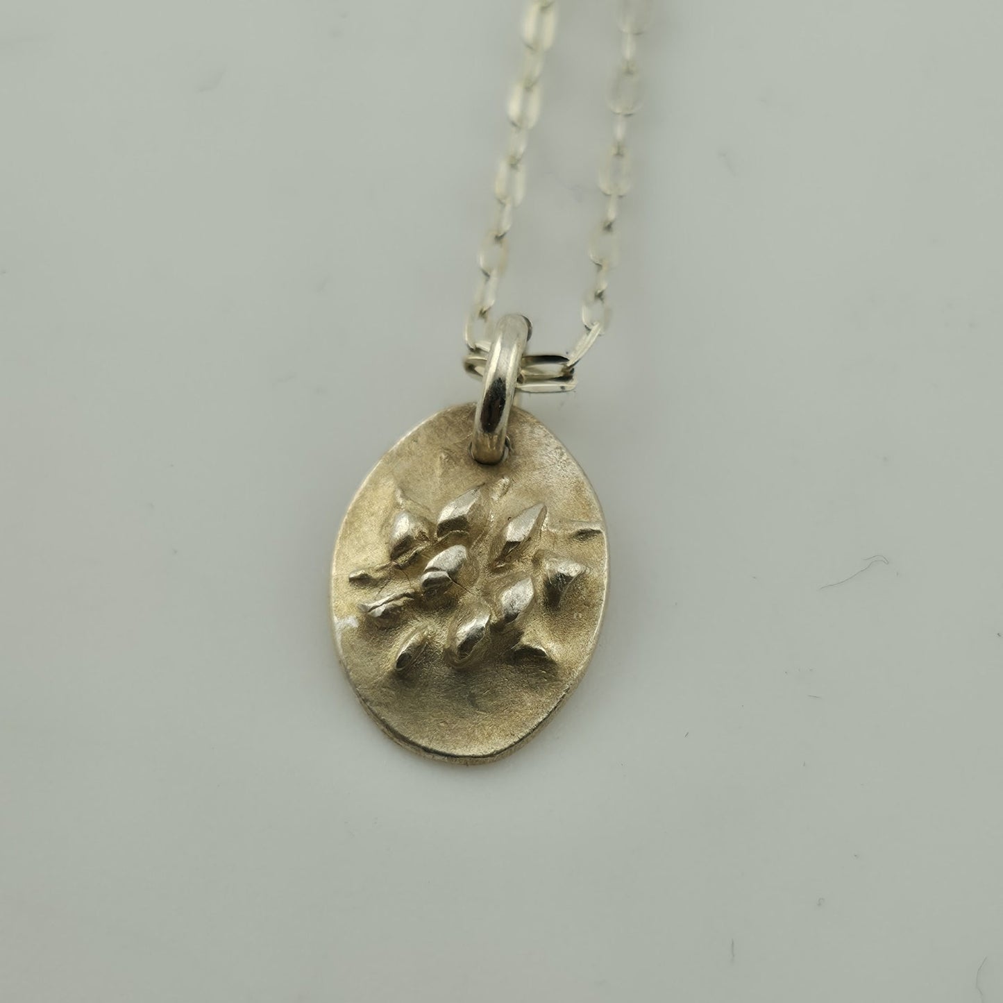 Sterling Silver Abstract Pendant 925 Chain Necklace Modern Minimalist 14"