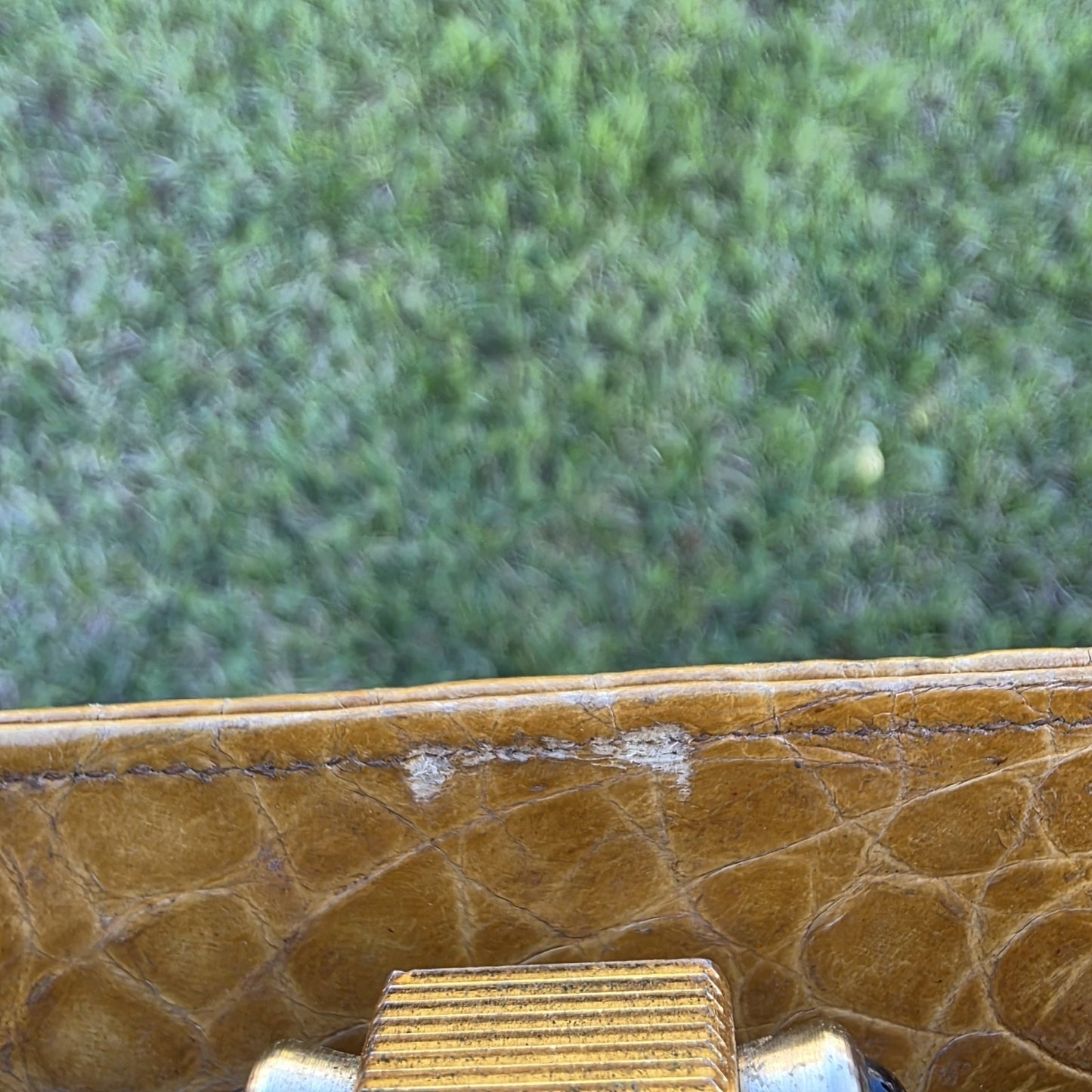 Vintage Saks Fifth Avenue Yellow Exotic Leather Handbag 1950s France Mid Century