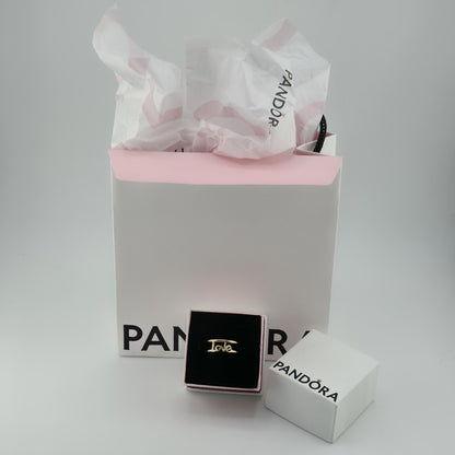 Pandora ME 14K Rose Gold Plated Love Open Band Ring Size 8 Retired ALE New