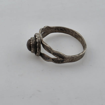 Vintage Native American Sterling Silver Witch Stone Ring Size 2.5 Petite Pendant