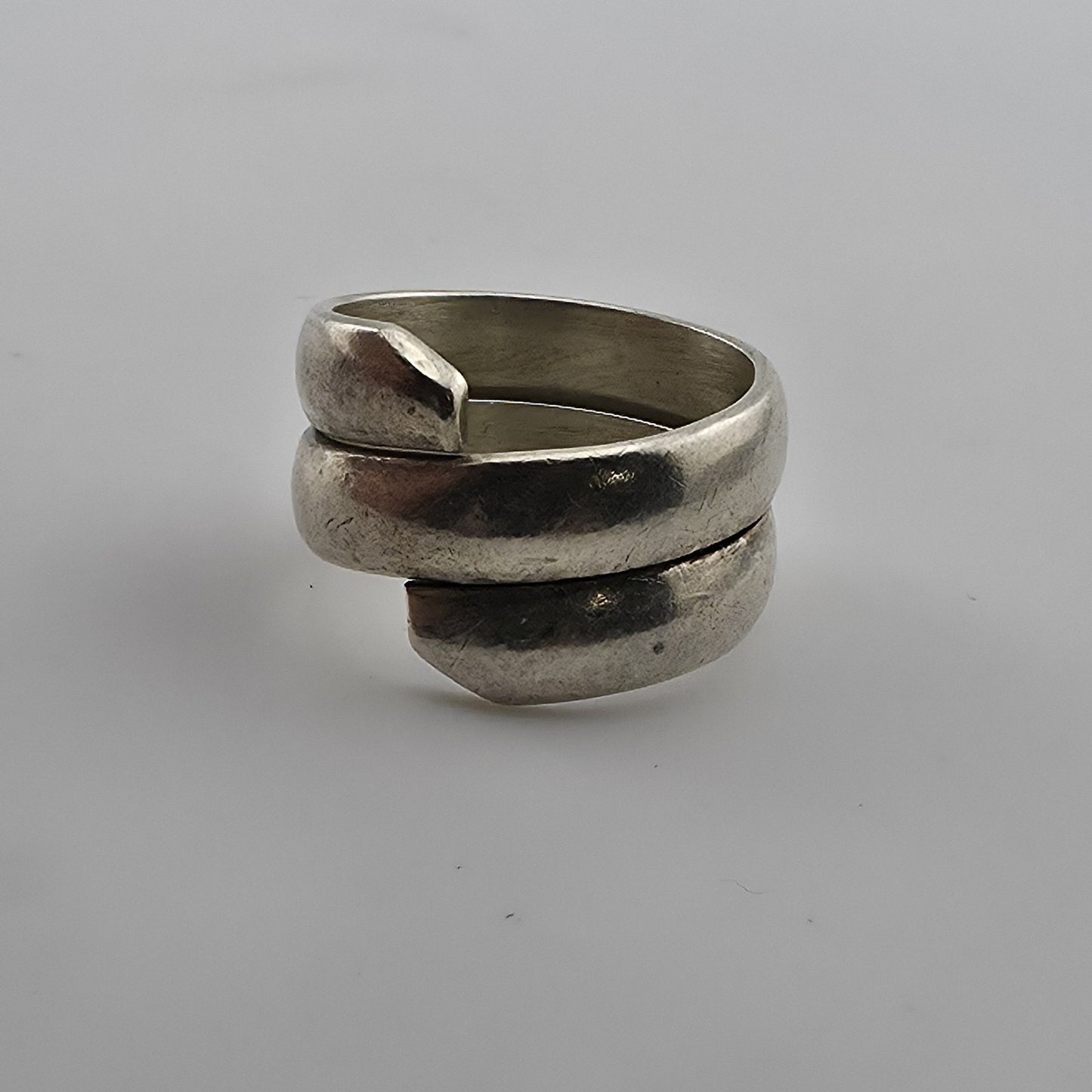 Vintage Mexico 925 Sterling Silver Wrap Ring Size 7 Modernist Coil Band 1m34 Mcm