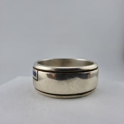 Waldeck Johnson 925 Sterling Silver Inlay Band Ring Size 7 Native American