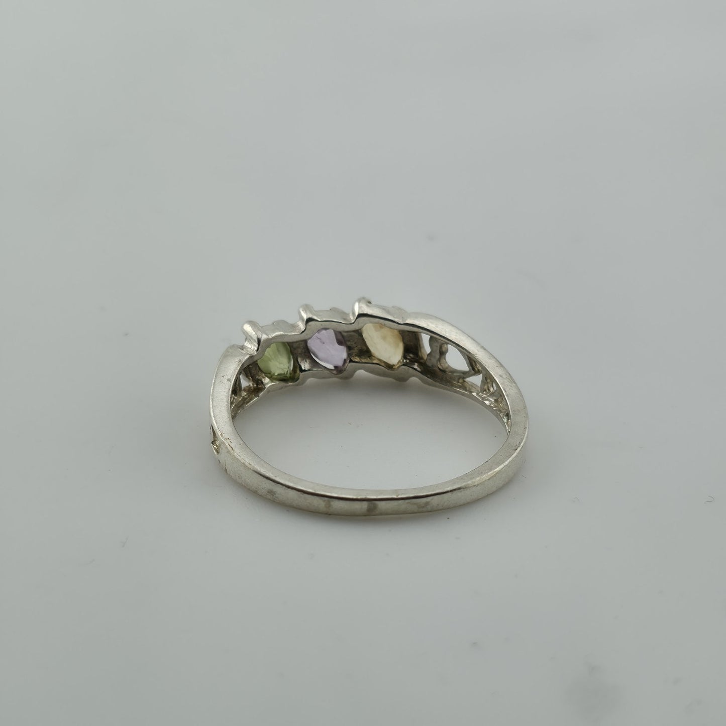 Sterling Silver 925 Avon Birthstone Ring Size 8.75 Vintage Colorful Dainty Stack