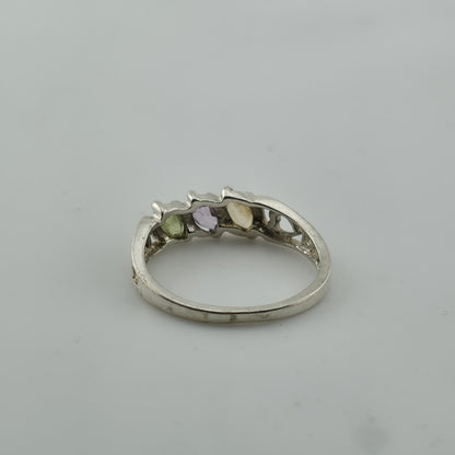 Sterling Silver 925 Avon Birthstone Ring Size 8.75 Vintage Colorful Dainty Stack