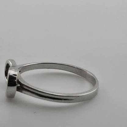 Infinity Knot Ring 925 Sterling Silver CZ Solitaire Size 6.5 Minimalist Jewelry