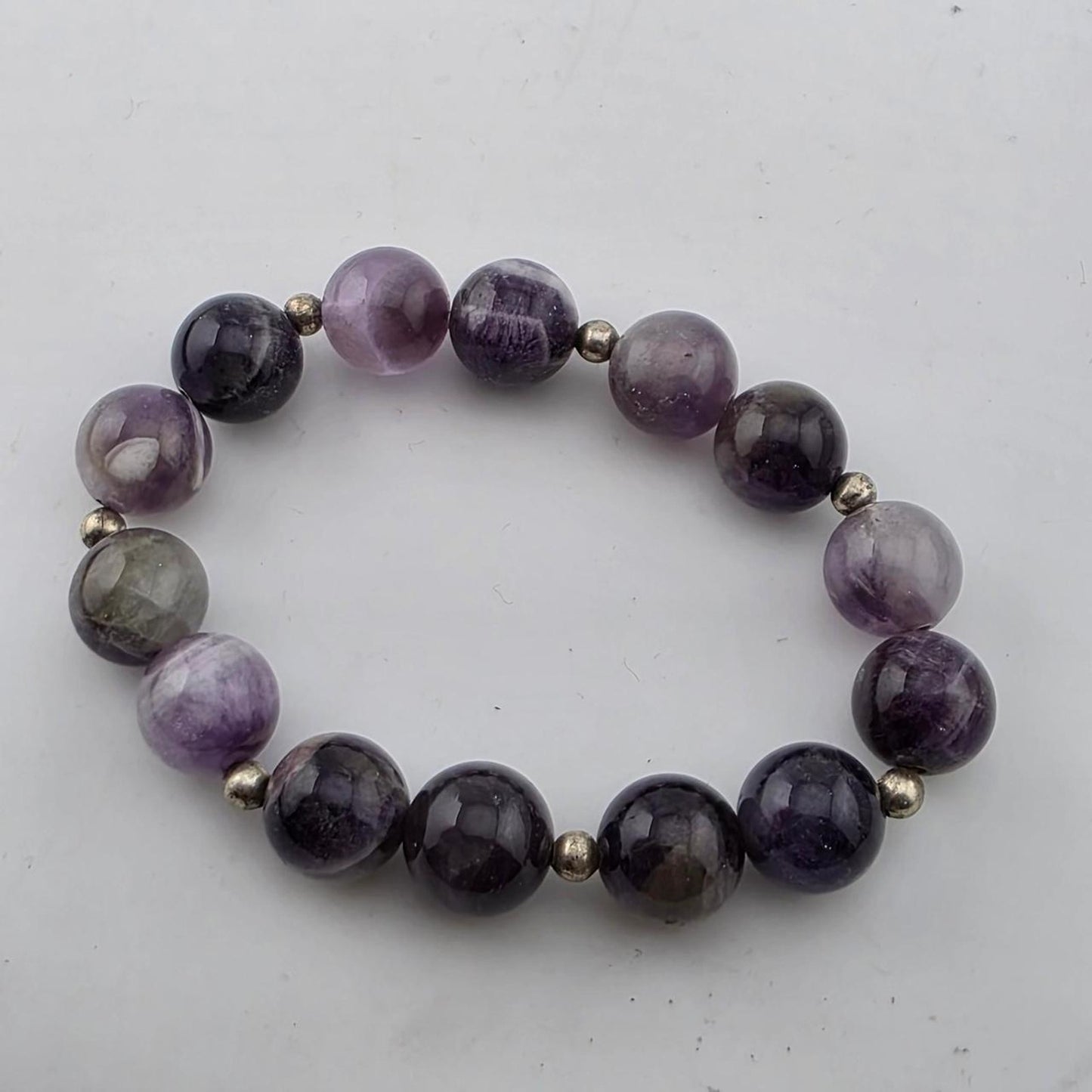 Purple amethyst gemstone beaded stretch
