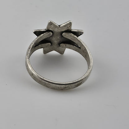 Vintage Mid Century Sterling Silver 8 Point Star Ring 6.25 Bell Trading Post