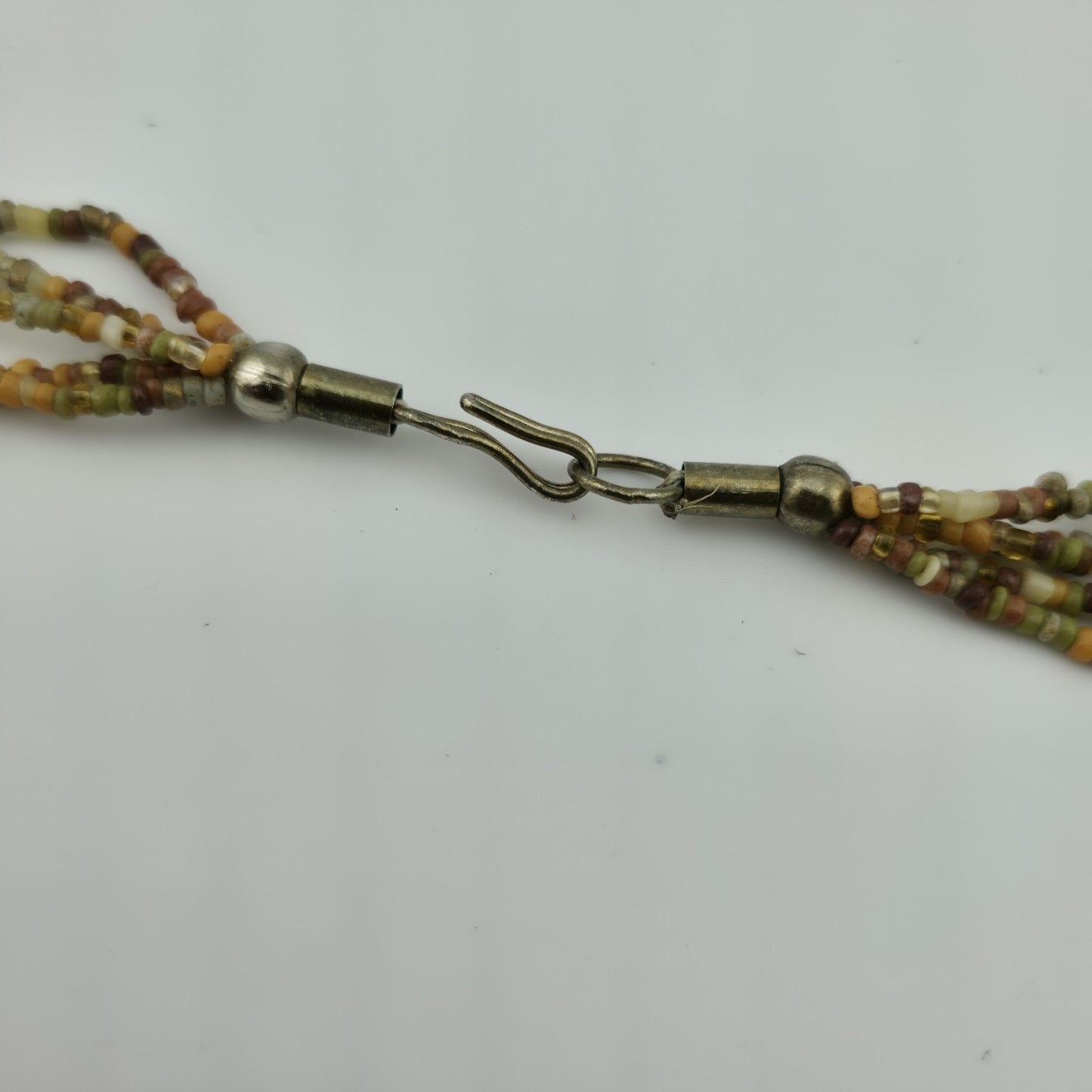Necklace Artisan Mix Media Beaded Art Glass Earthy Boho 30" 1950s Vintage