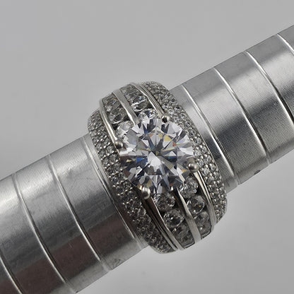 Sterling Silver CZ Bridal Ring Set Size 6.75 Wedding Engagement Set Jewelry