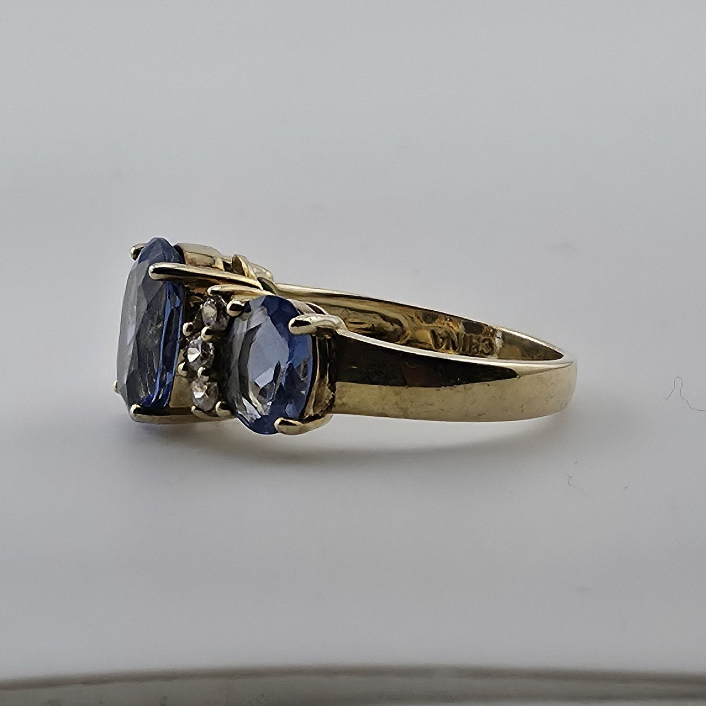 Bella LuceBlue And White Cubic Zirconia 18K Yellow Gold Over Sterling Silver 8