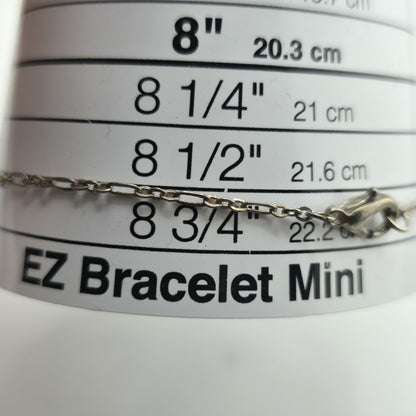 Blue Aurora Borealis Rhinestone Bracelet Silver Tone Delicate Chain 8.5in