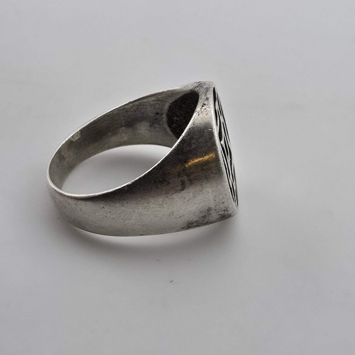 Vintage Sterling Silver Modernist Ring Mid-Century Size 8 Abstract