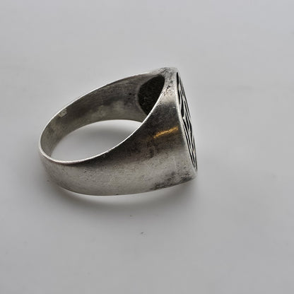 Vintage Sterling Silver Modernist Ring Mid-Century Size 8 Abstract