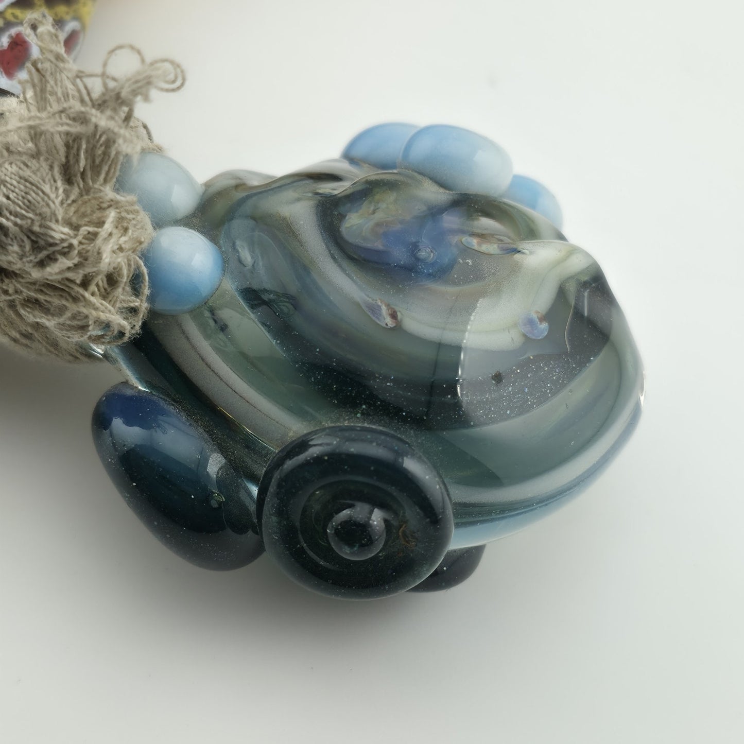 Handmade African Trade Bead & Lampwork Glass Pendant Necklace – 17" Drop Boho