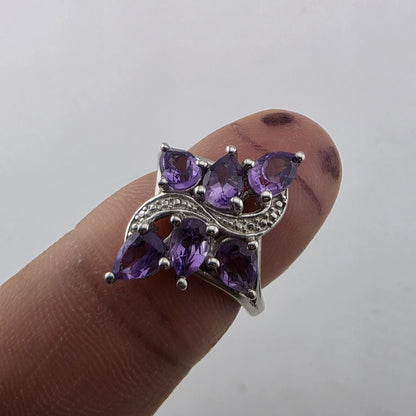 Amethyst Ring Pear Cut