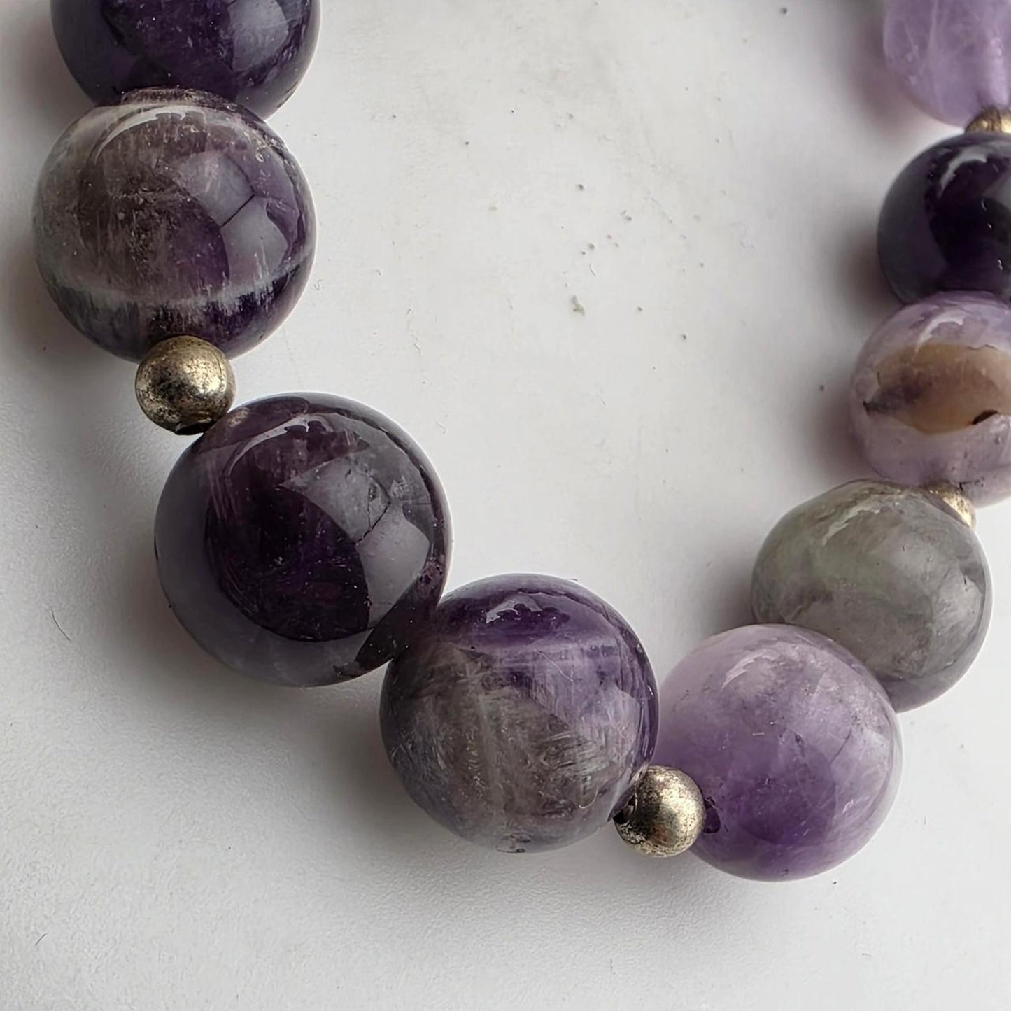 Purple amethyst gemstone beaded stretch