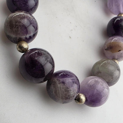 Purple amethyst gemstone beaded stretch
