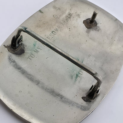 Square Dancers Belt Buckle German Silver Brass Copper Western Vintage