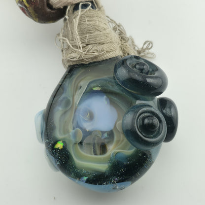 Handmade African Trade Bead & Lampwork Glass Pendant Necklace – 17" Drop Boho