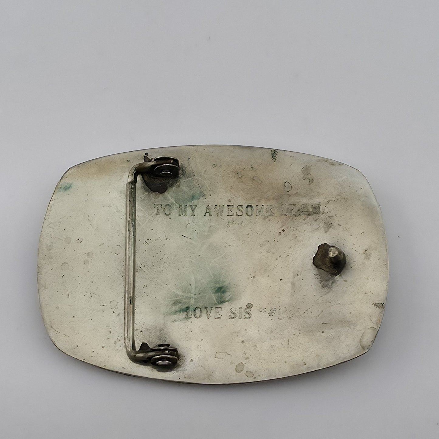 Square Dancers Belt Buckle German Silver Brass Copper Western Vintage