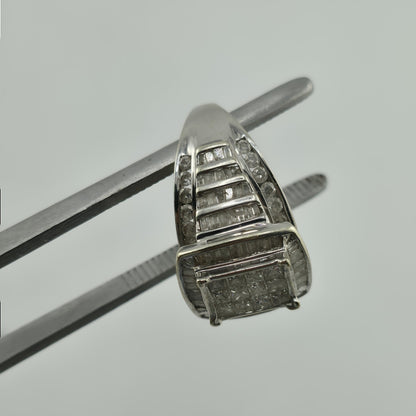 3 CT Diamond 10K Whit Ring Wedding Anniversary Princess cut Diamond Women 7