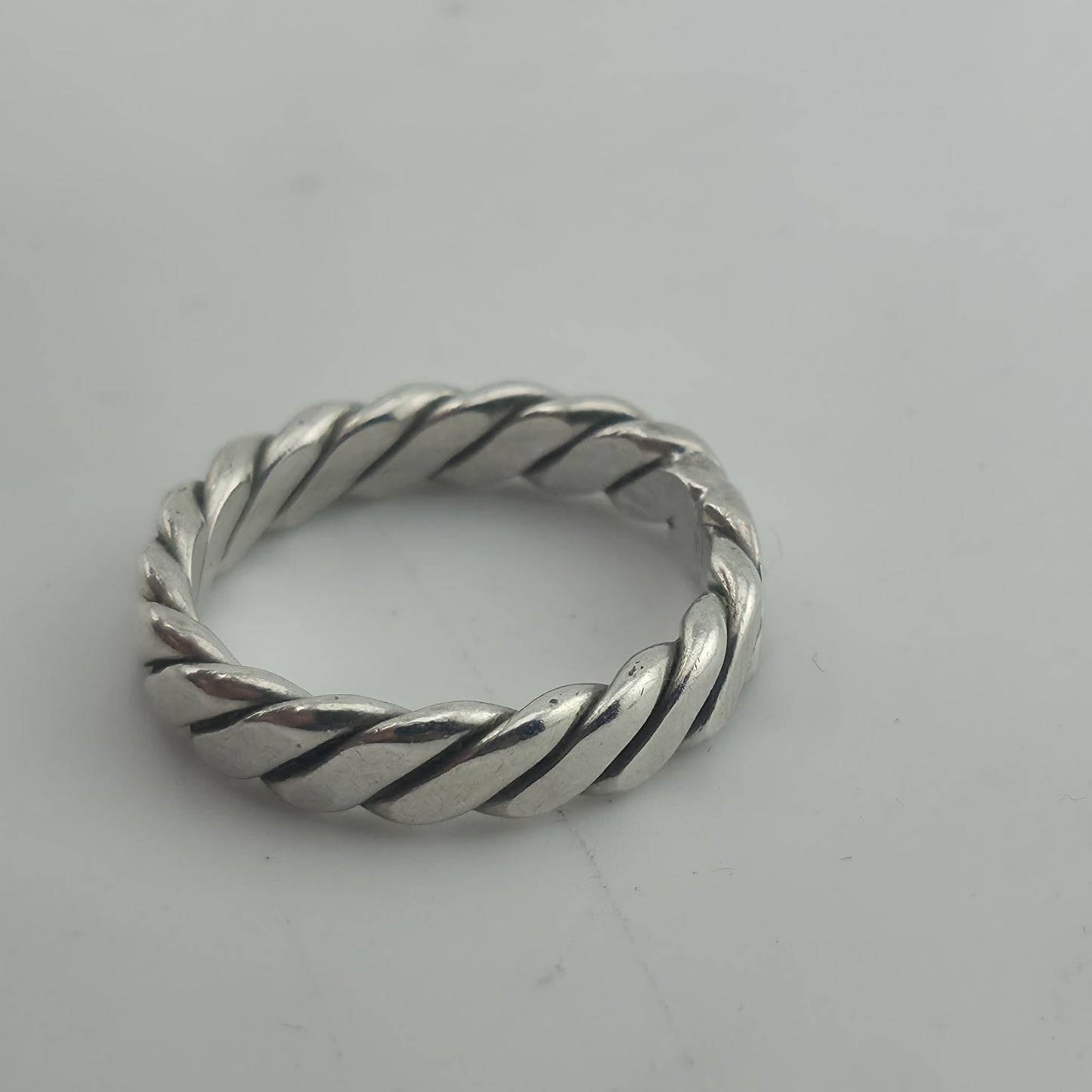 Vintage Mexico 925 Sterling Silver Twisted Rope Band Ring Size 7