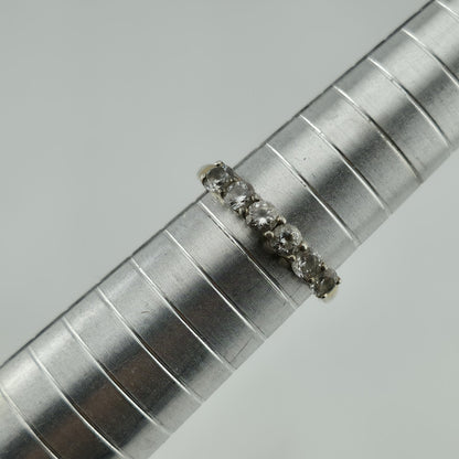 Ring Sterling Silver Sackable Band White Colorless Stone Cute Jewelry Size 7