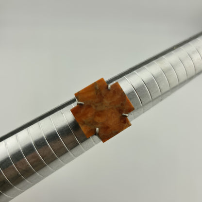 Jay King DTR Desert Rose Trading Coral and Silver Cross Ring Coral Size 11.5