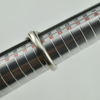 925 Sterling Silver V Shape White Lab Opal Silver Chevron Rings 8.25