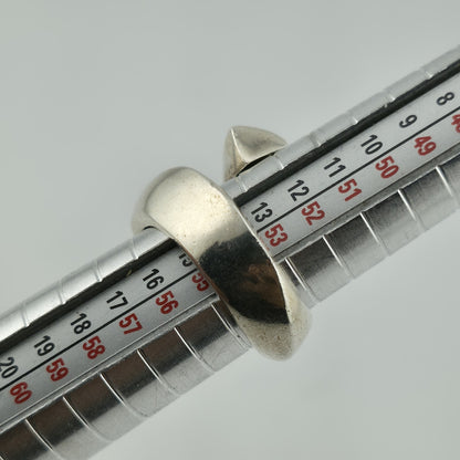 Vintage Ring Sterling Silver Modernist Bypass Size 7 Bold Abstract MCM 925