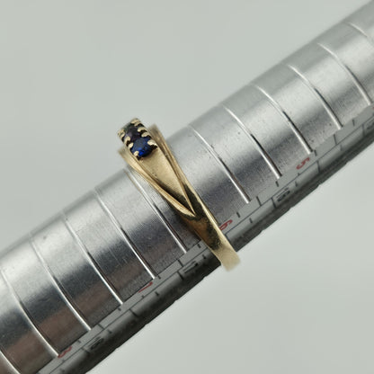 10k Yellow Gold Ring 9 Stones Rainbow Mothers Grandmother Mom Size 6 HOF Vintage