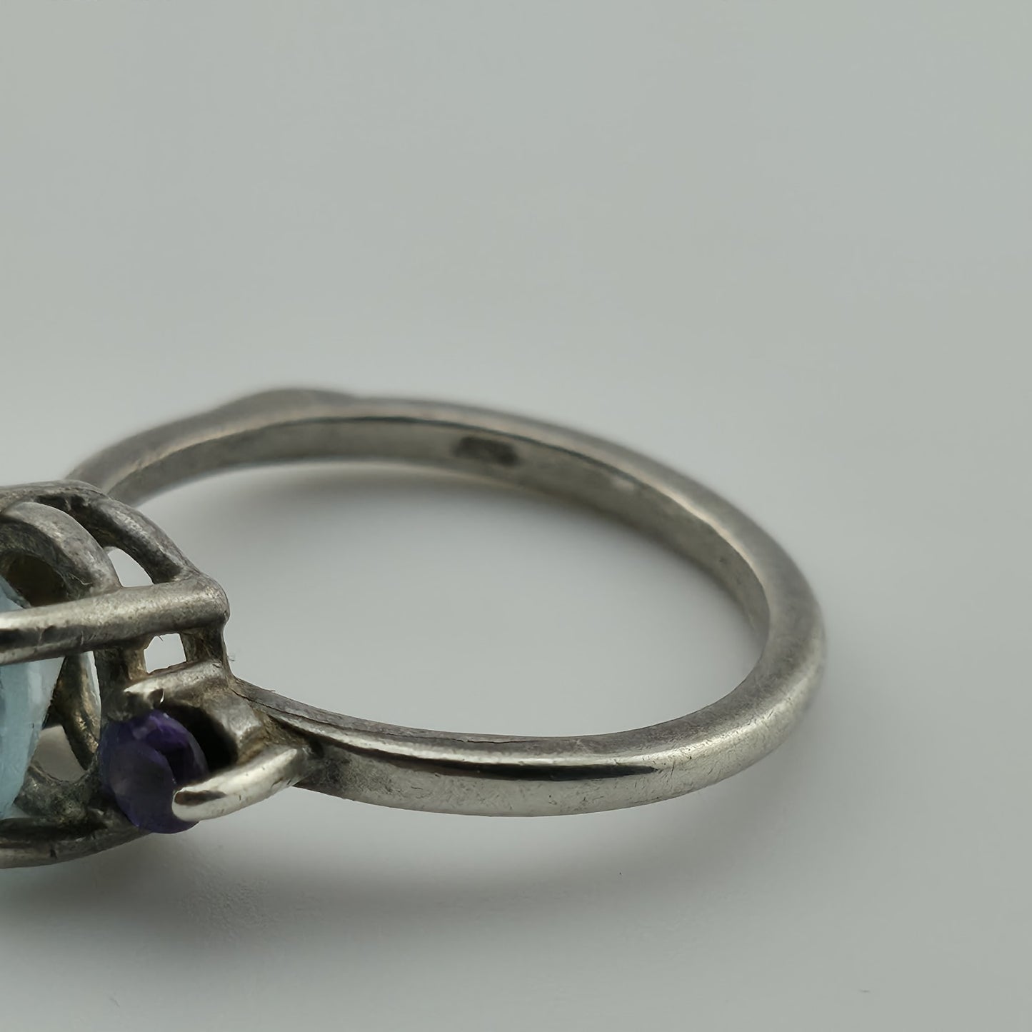 Sterling Silver Ring purple Amethyst Blue Topaz Yellow Citrine 6.5 Vintage