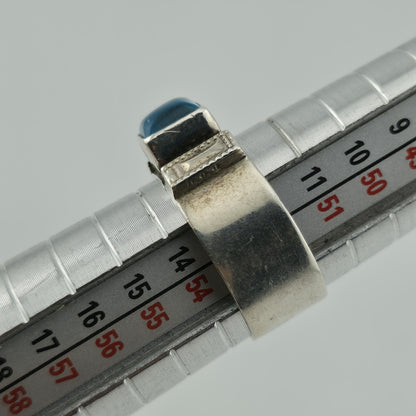 Alice Platero Sterling Silver Ring Size 6.5  Blue Stone artisan Navajo Vintage