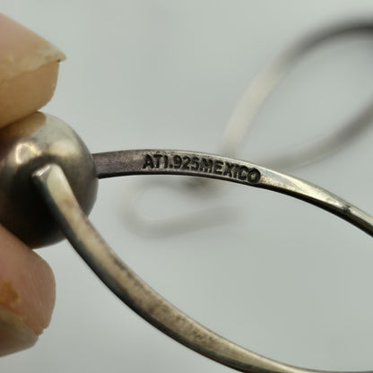 Sterling Silver Earrings Twist and Ball Drop and Dangle Shepherd Hook ATI Mexico