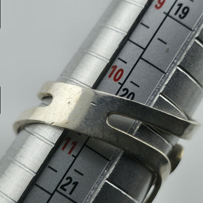 Sterling Silver Open Wrap Ring Abstract Wave Modernist Adjustable 925 Vintage