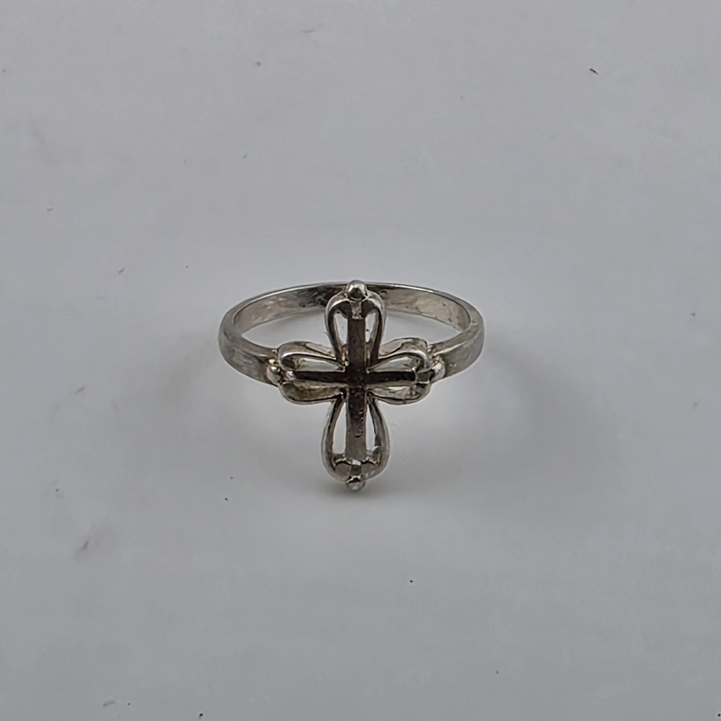 sterling silver Ring filigree cross Size 7 Religious Jesus Christianity 925 VTG