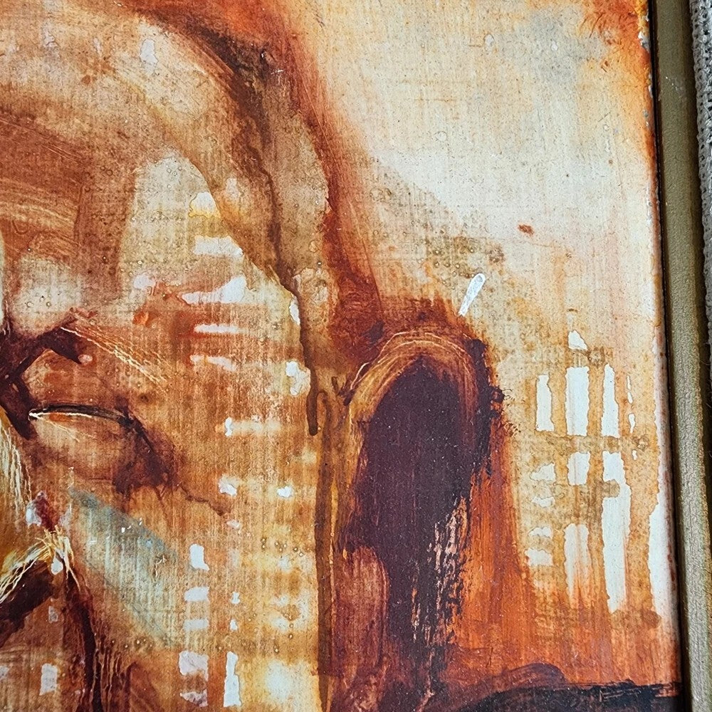 Maux 1959 Oil Painting Framed Abstract Expressionism Mid Century PostWar Art MCM