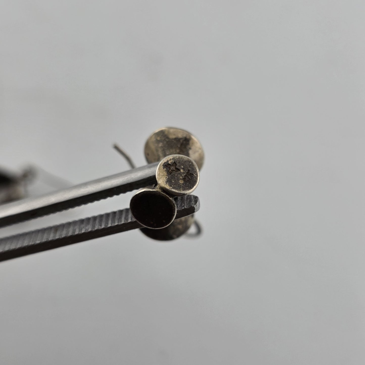 Sterling Silver Earrings 925 Vintage Martini Glass Drop Vintage Patina Signed