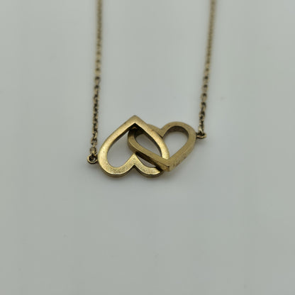 925 Italy SU Gold Plated Heart Pendant Necklace 16"