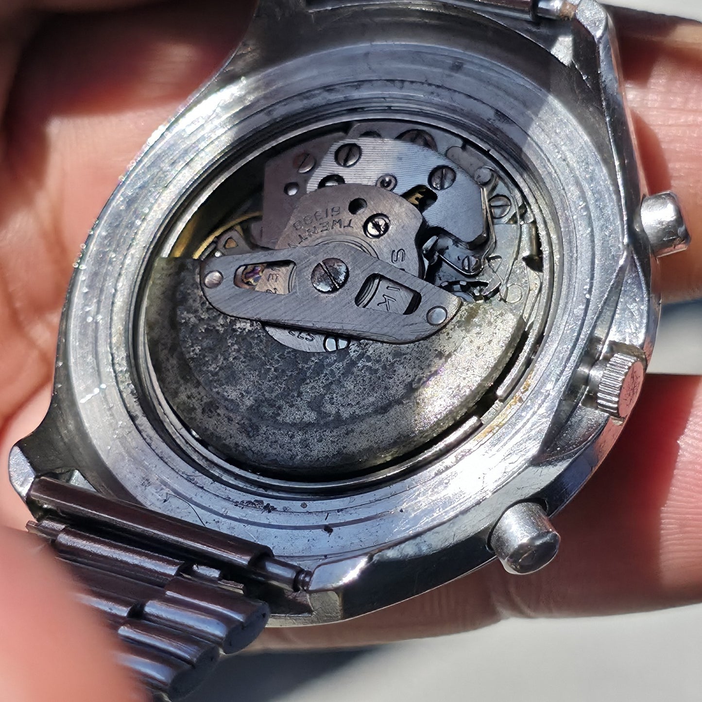 Seiko Helmet 6139-7101 Automatic Watch Chronograph 42mm Rare 1970's Vintage Work