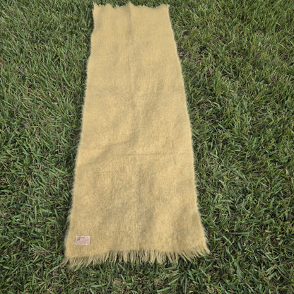 Craig Na Creidhe Scarf Vintage Mohair Wool Blend Yellow Fringed 70”x21” Vintage