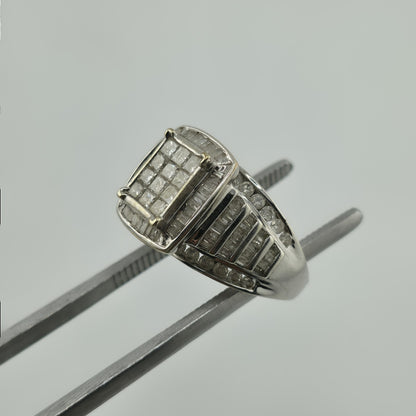 3 CT Diamond 10K Whit Ring Wedding Anniversary Princess cut Diamond Women 7