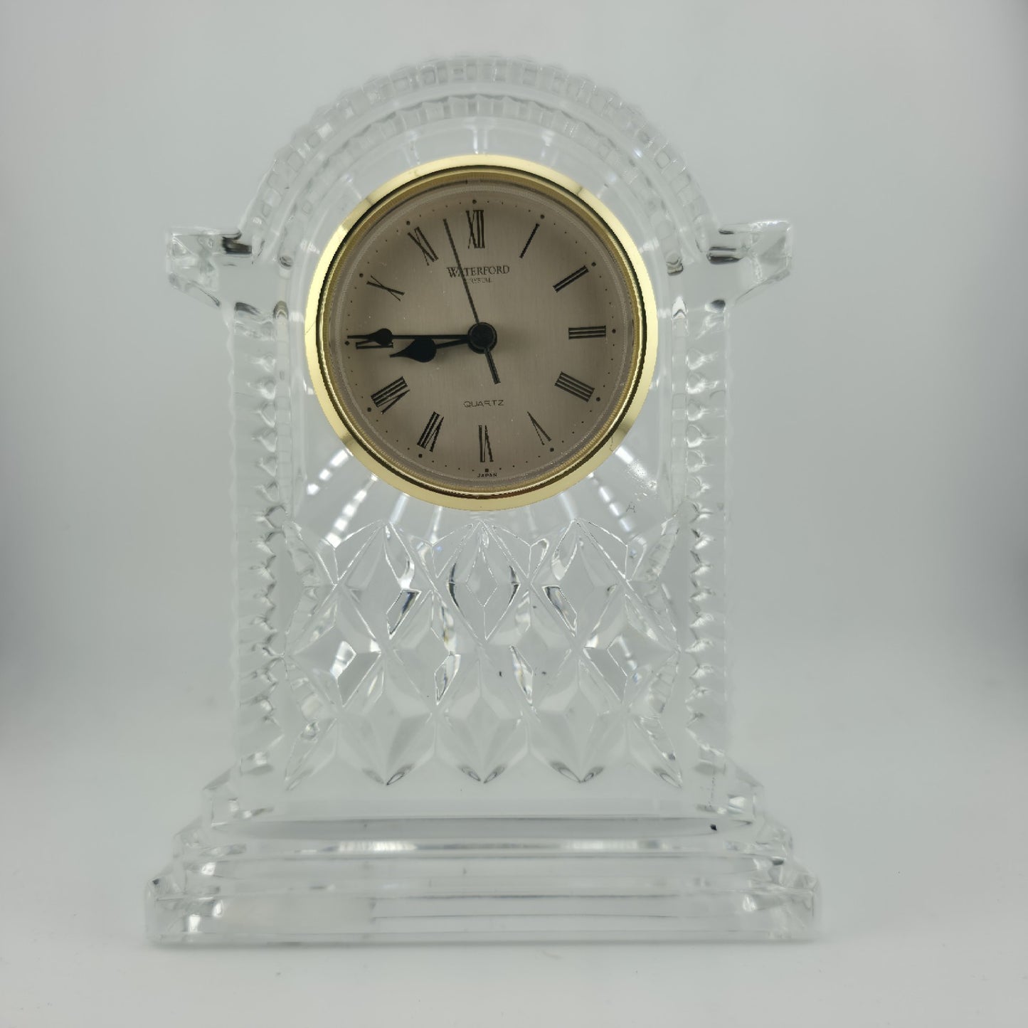 WATERFORD CRYSTAL LISMORE CARRIAGE CLOCK — 7" MANTLE / DESK