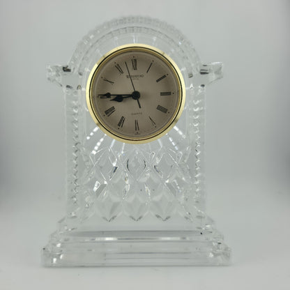 WATERFORD CRYSTAL LISMORE CARRIAGE CLOCK — 7" MANTLE / DESK