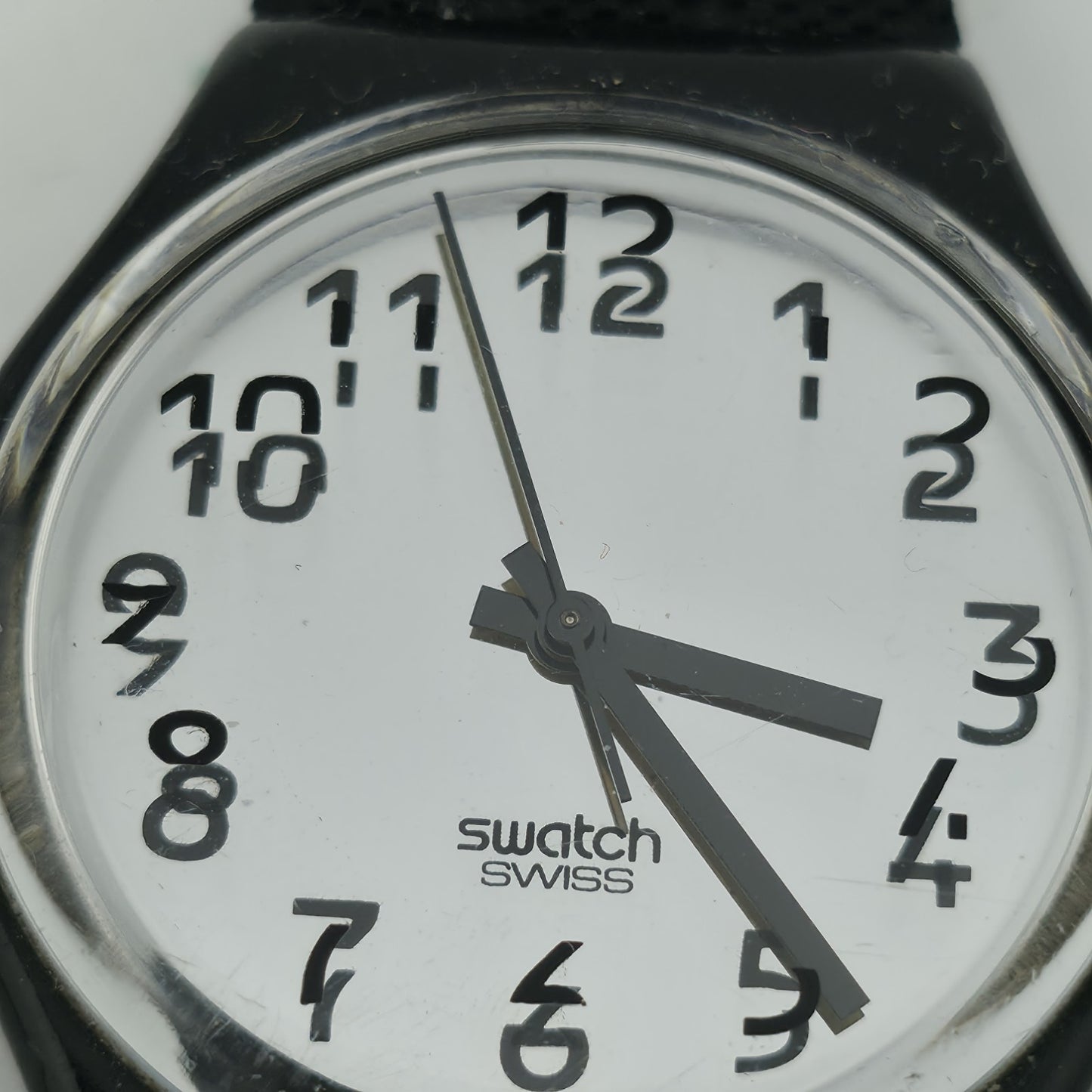 Swatch Watch Mirror Dial Gent Unisex Black Vintage 1995 Working New Battery