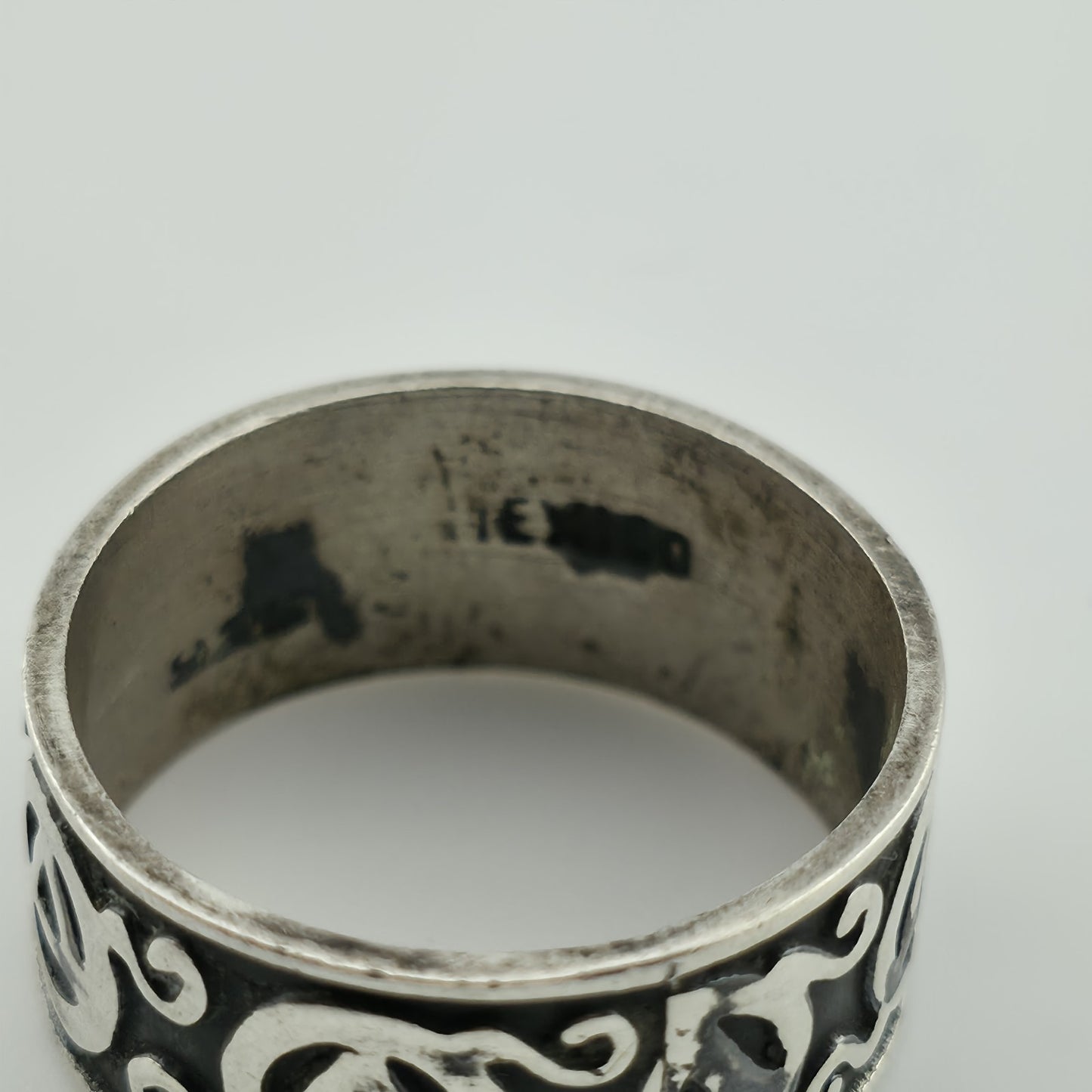 Vintage Sterling Silver Ring Native Mexico Size 8.5