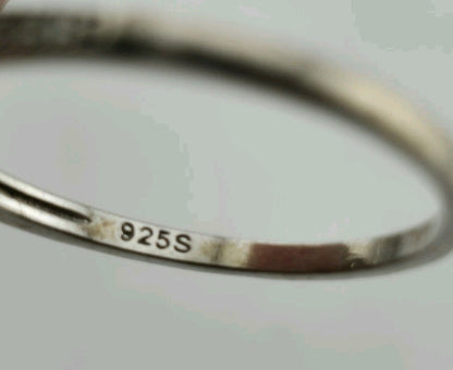 925 Sterling Silver Ring Clear CZ Stone Rectangle Cut Size 10 Stackable