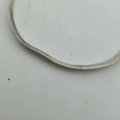 Sterling Silver Herringbone Necklace Solid 925 Italian Chain 18 Inches