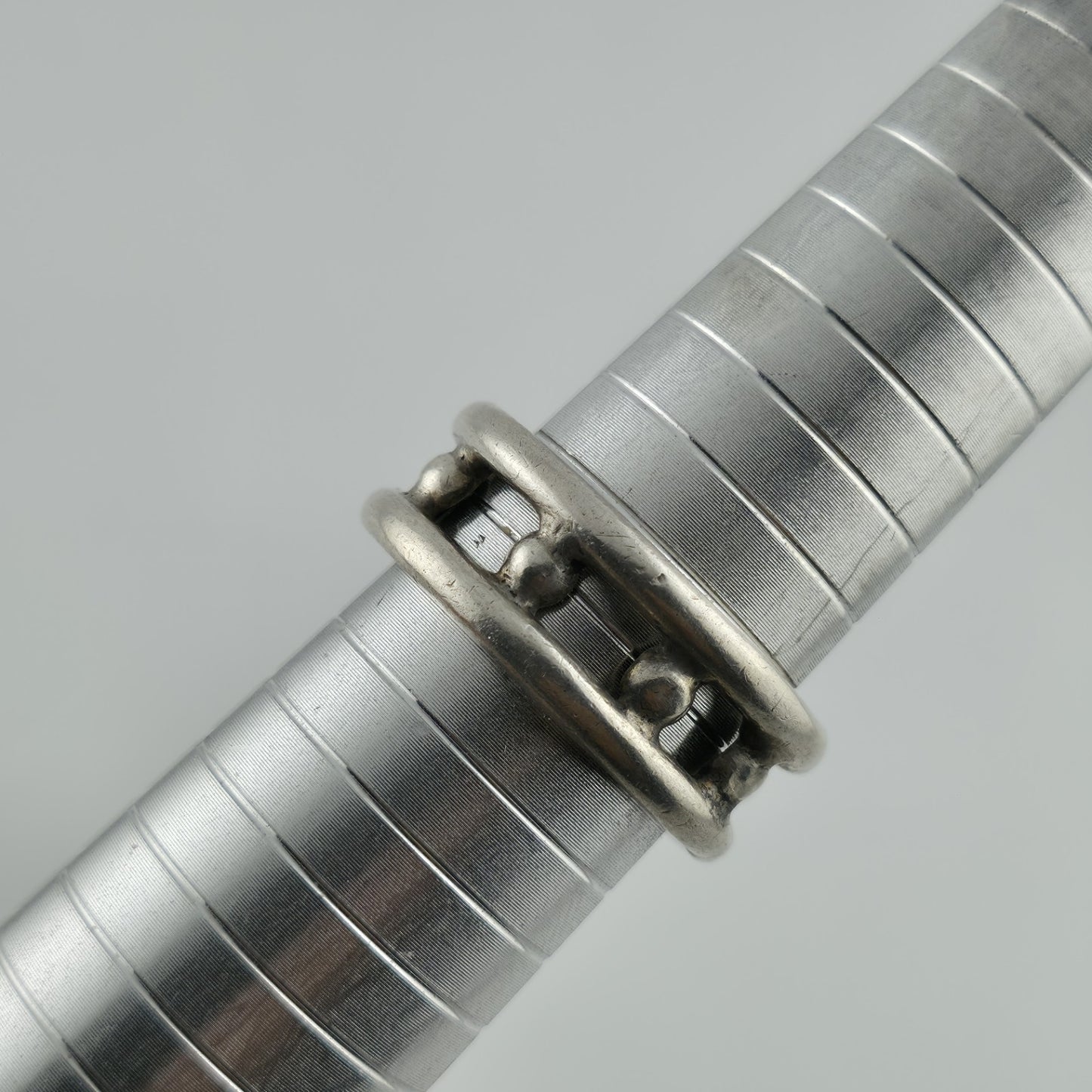 925 Sterling Silver Ring Vintage Mexico Beaded Band Artisan Large Size 11