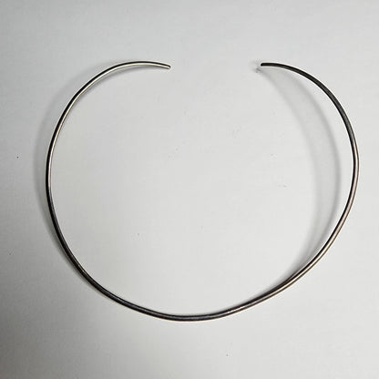 Sterling Silver Collar Choker Necklace 925 Solid Silver Tested Bendable